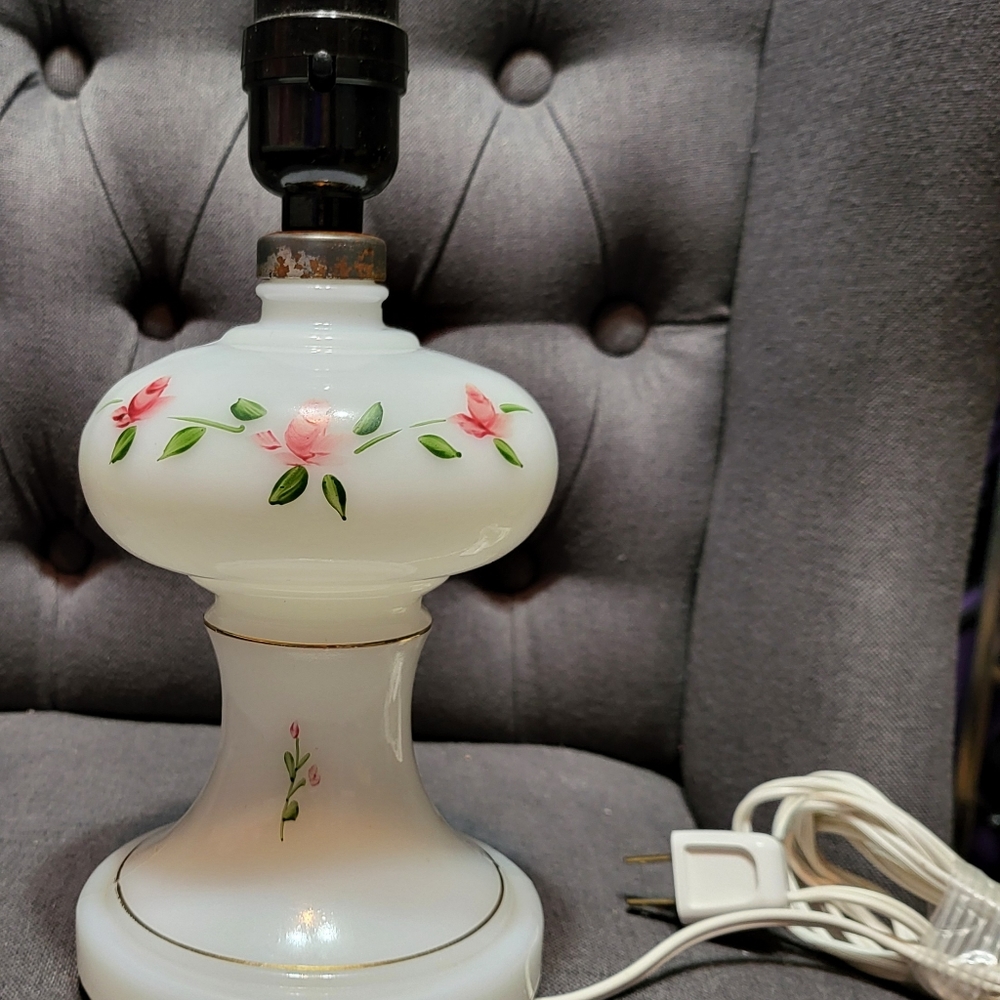 Vintage milk glass lamp